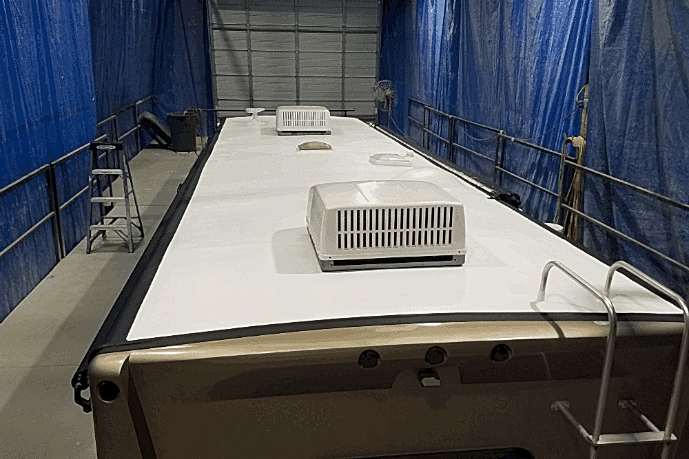 FlexArmor Roof Maintenance Guide for Louisiana RV Owners by RV Masters -- a view of an RV roof, showcasing roof coating